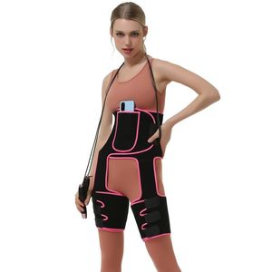 女性のシェイパー3 in ハイウエスト太ももトリマーとバルパターネオプレントレーニングスリミングベルトポケットの女性のトレーナーの減量の脚の布を