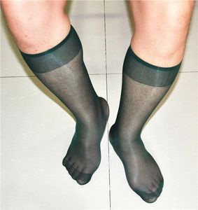 dark green socks toptan satış-Erkek Çorap Koyu Yeşil Ultra ince Tüp Saf Seksi İpek Japon Rengi Japon