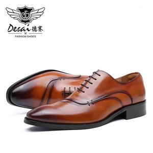 Dress Shoes Classic Contracted Men Lace up Gentleman Male Restoring Ancient Ways Custom Wedding Shoe Head Layer Oxfords
