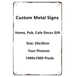 özel metal dükkanı toptan satış-Özelleştirilmiş cm Retro Metal Tabela Poster Duvar Dekor Cafe Bar Araba Dükkanı Dekor Kalay Plaka Q0723