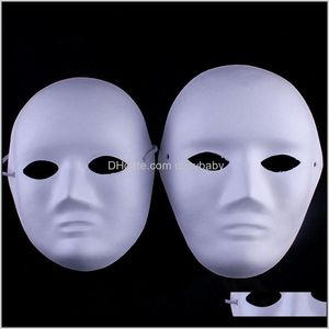 Festliga tillbehör Hem Garden Drop Leverans DIY Handmålade mask Fullt ansikte Miljöpappersmassa Konstmålning Masker för Masquerade