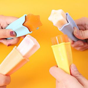 Pak popsicle mallen siliconen ijs knallende mallen met deksels herbruikbare gemakkelijke release crème maker voor kinderen multi kleuren bakvormen