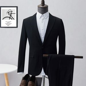 черная официальная одежда для мужчин
 оптовых-Офисная одежда Формальные Мужчины Blazer Простой Весна Тонкий Высокое Качество Черный Серый Homme Люкс Одежда DE50XF Мужские Костюмы Blazers