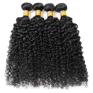 Indiska djupa lockiga mänskliga hårbuntar brasilianska hårförlängningar Partihandel Obehandlade Malaysiska Virgin Kinky Curly Hair Weaves