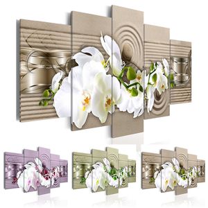 Wholesale orchid canvas art for sale - Group buy Fashion Wall Art Canvas Painting Pieces Zen Orchid Flower Modern Home Decoration Choose Color purple green red And Size