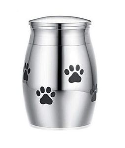 Cat Carriers Kratten Huizen Kleine Cremation Urn voor Pet Ashes Mini Keepsake Roestvrijstalen Memorial Urns Dogs Cats Holder