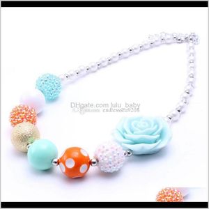 Beaded Necklaces Pendants Est Design Pretty Flower Bsst Gift Bubblegume Bead Chunky Necklace Jewelry For Baby Kid Girl Drop Delivery