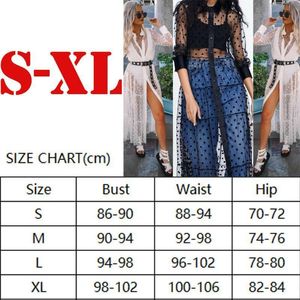 Wholesale transparent sheer dress for sale - Group buy Women Mesh Dress Sheer Transparent Polka Dot Lace Cover up V Neck Button Down Maxi See through Party Clubwear Beach