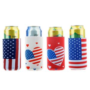 American Independence Day Flag Wine Bottle Cover Stars And Stripes Neoprene Material Beer Coke Cover Cooler Bags Home Decoration G54NHHK