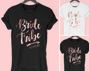 ouro rosa superior venda por atacado-T shirt das mulheres da noiva tribe hen party t shirtsbride para ser tops ouro rosa camisas de fim de semana topsclassy camisas de camisas para a noite