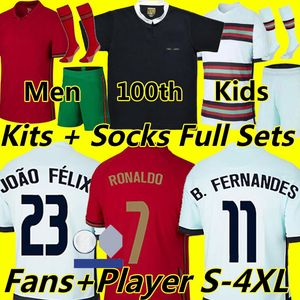 20 Ronaldo Centenary Soccer Jerseys National Team th Special Edition Joao Felix Bernardo B Gernandes Diogo J Camisa Fotbollskjorta Kits Sock Full Sets
