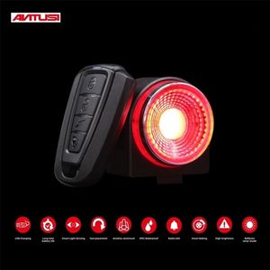 ANTUSI Road Bike Anti theft Alarm Lock Automatic Brake Cycling Taillight Remote Control Bicycle Rear Light MTB Wireless Bell