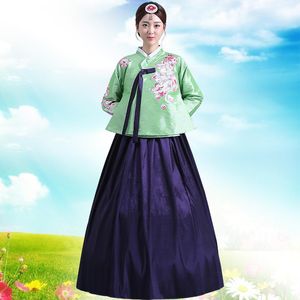 performance élégante achat en gros de Femme verte élégant costume traditionnel coréen de danse de la danse minoritaire vêtements femme Hanbok Court pincess robe ethnique