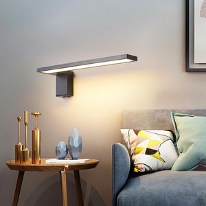 modern black wall lamps toptan satış-320x80mm W Modern LED Başucu Duvar Işıkları Oturma Odası Yatak Odası Koridor Beyaz veya Siyah Renkli Lamba Aplik Fikstür