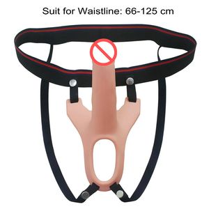 Strap on Dildo for Man Silicone Hollow Dildo Strapon Harness Penis Enlarger Extender Sex Toys for Man