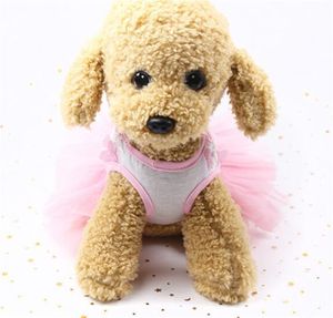 Koronkowa Sukienka Zwierzęta Małe Ubrania Psża Księżniczka Kot Sukienka Party Pies Suknia Ślubna Tutu Skirt Puffy Rękawy Yorkshire Terrier Odzież T2