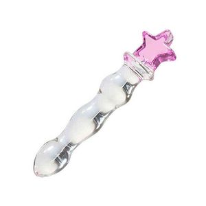 NXY Dildos Transparent Glass Stick Sexiga Leksaker För Vuxna Dildo Kristall Penis Anal Onani Kvinnors Kvinnor Sexleksak Vuxen