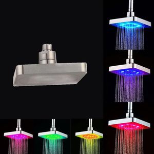 Bathroom Shower Heads Automatic Change LED Rain Head Colors inch ABS Chrome Bath quot Connect No Need Electric Power