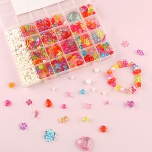 Other Colorful Acrylic Beads Kits Crystal Craft For Jewelry Making Kids Girls DIY Bracelet Necklace Hair Ring Sets