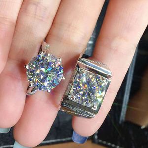 huit diamants achat en gros de 3 Carat Diamond Mosan Bague ouverte avec huit coeurs et flèches zircon amoureux style artificiel bijoux d incrustation artificielle cadeau de vacances