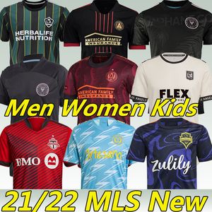 mens la jerseys venda por atacado-MLS Jersey de futebol Inter Miami La Galaxy Los Angeles Atlanta New York Portland Portland Montreal Philadelphia LAFC homens mulheres Kit uniformes