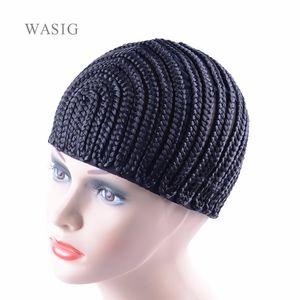 Wigs編組ブレードキャップウィッグネットを製造するための弾性織り編みの帽子と1個の黒い色の角膜