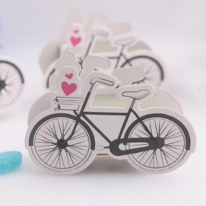 bicycle packaging großhandel-Geschenk Wrap Stück Packung Papierbox Fahrradform Bike Candy Boxes Hochzeit Gefälligkeiten Geburtstagsfeiertasche Schokolade Paket B020