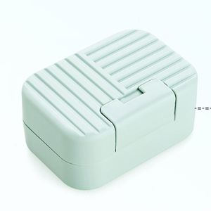 Plast tvål disk med lock badrum tvål lagring glidbricka tallrik lådor resa bärbara badförsörjning lådan behållare nhb12809