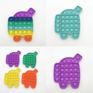 Duw bubble fidget speelgoed vinger speelgoed eenvoudige poppers autisme speciale stress kleurrijke siliconen decompressie verkoop H480GS0