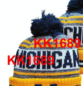 Wholesale red paper straws for sale - Group buy Men All Team Knitted Cuffed Pom Michigan Wolverines Beanie Hats Sport Knit Hat Striped Sideline Wool Warm Baseball Beanies Cap For Women s American Hockey caps a1