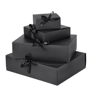 ギフトラップ1ピースブラック板紙ボックスDIYのウェディングゲストのためのスモールビジネス31 cmイベントパーティークリスマスキャンディー包装箱