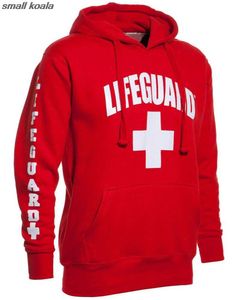 3 Side Print Lifeguard man Hoodie Sweatshirt Red Life Guard New Unisex S XL X0726