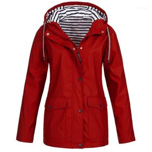 Damesjas Mode Verkoop Winter Warm Effen Lange Mouw Regenjas Outdoor Plus Size Waterdichte Hooded Raincoat Veste Femme1