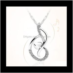Wholesale white gold jewellery resale online - Necklaces Pendants Jewelry Drop Delivery Love Dance White Gold Plated Sterling Sier Necklace Heart Pendant Jewellery Ps0754 Ldc