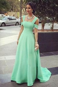 Elegante groene prom jurk mode een lijn vrouwen lange evenementen slijtage feestjurk voor tieners op maat gemaakte plus size beschikbaar