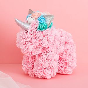 usa flores al por mayor-La flor de rosa de pulgadas Unicornio utiliza más de flores que se pueden usar como un regalo de cumpleaños para el Día de San Valentín Día de la Madre de la Navidad para mamá novia Boyfriend XG0116