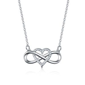 kalp düğüm kolye toptan satış-Düğümlü Aşk Kolye Basit Moda Hollow Kelimeler Şekil Kalp Şeklinde Çapraz Klavikula Zincir Takı Kadın Düğün