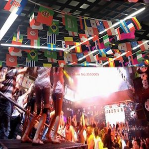 fußball-team-flags großhandel-Party Dekoration stücke Russische Weltmeisterschaft Fußball Fußball Team Nationalflagge Land Banner Bunting cm cm String