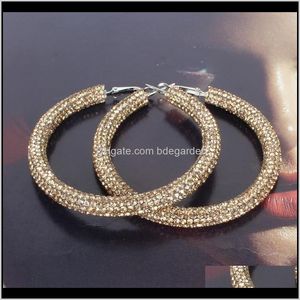 Wholesale colorful hoops earrings for sale - Group buy Hie Drop Delivery Personality Colorful Rhinestone Big For Woman Party Casual Hoop Earrings Jewelry Vhihr