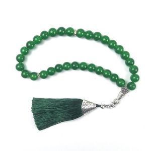ingrosso green tasbih.-Tesbih Store mm perline di cristallo con la nappa verde preghiera Tasbih Misbaha islamico per il regalo di compleanno perline fili