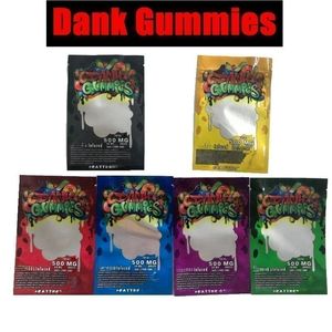 Whosale Soorten Dank Gummies Mylar Bag mg Edibles Verpakking Geurbestendige Ritssluiting Zipper Packages Cookies Dry Herb Tobacco Bloemtassen