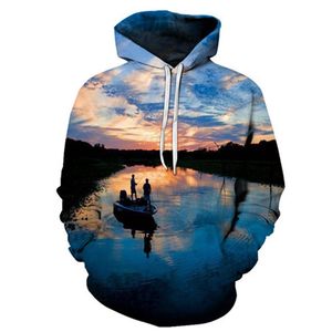 tropikal hoodie
 toptan satış-Erkek Hoodies Tişörtü Okyanus Manzarası D Tropikal Balık Hoodie Erkekler Ve Kadınlar Uzun kollu Kapüşonlu Kazak Streetwear Hip Hop Ceket