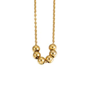 Mode k guldpläterad inch kedja varmförsäljning högpolerad sex boll pärlor spacer fläckar stål halsband för kvinnor