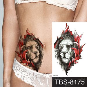 tatto de pescoço venda por atacado-Tatuagens temporárias impermeáveis adesivo tatuagem adesivos peito peito crânio rosa flor tigre leão sexy manga falsa tatoo para mulheres tatto animais art art