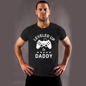 ingrosso camicie di gravidanza divertente-T shirt da uomo livellata fino a papà Funny Men T Shirt Video Game Padri Day TEE promosso Gamer Top Gravidanza annuncia