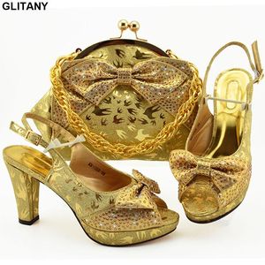 Dress Shoes Latest African And Bags Matching Set Decorated With Rhinestone Shoe Bag For Nigeria Party High Heels Pumps