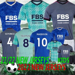 kits de futebol de alta qualidade venda por atacado-21 Thai Blue Fox Maguire Vardy Jerseys Cidade Vardy Maddison Tielemans de Alta Qualidade Homens Kits Kits Camisa de Futebol Jersey