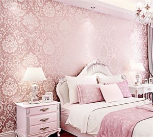 Moderne damast behang behang muur papier reliëf geweven D wandbedekking voor slaapkamer woonkamer home decor R2