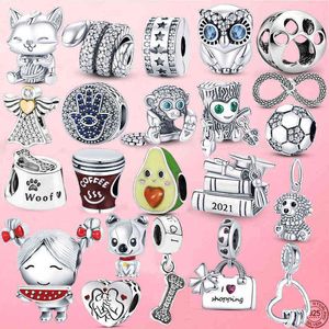 Wholesale cup beads resale online - 2021 New Sterling Silver Snake Coffee Cup Dog CZ Cactus Charm Beads Fit Original Pandora Bracelet Fine Silver Jewelry Gift