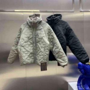 siyah kış ceket erkek toptan satış-Adam Tasarımcılar Giysileri Hoodie Fermuar Mektup İki Taraflı Pamuk Ceket Erkek Kış Mont Kazak Erkekler S Giyim Siyah